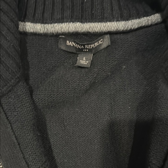Banana Republic Zip Up Men's Black Sweater - Picture 2 of 3